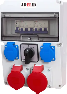 Produktbild von Baustromverteiler Wandverteiler Komplett CEE 2x 16A 400V 2x 16A 230V Schuko Steckdose BALS mit LS-Schalter Nockenschalter