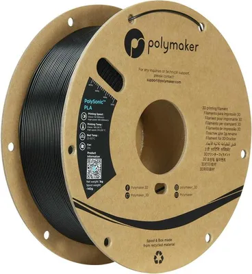 Zdjęcie produktu dla Polymaker PolySonic High Speed PLA, kolor: czarny, rozmiar filamentu: 1,75 mm, waga: 1 kg