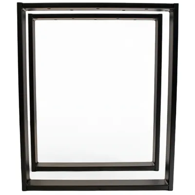 Obrázek produktu pro Nohy stolu ocelové 2 kusy profil 60x20 mm výška 720 mm šířka 600 mm RAL 9005 černá matná struktura práškově lakované kovová konstrukce nábytkové nohy