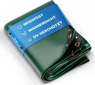 Produktbild von NEMAXX® Premium Abdeckplane Wasserdicht [200x300cm] – UV Beständige [450 g/m²] LKW Plane mit Ösen, PVC Gewebeplane – Schutzplane – Grün  - 6m²