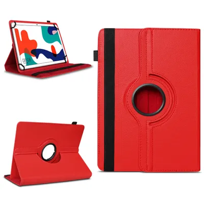 Produktbild von Tablet Tasche für Tabwee Tablet T90 / W90 Hülle Schutzhülle Schutz Drehbar CaseFarben:Rot
