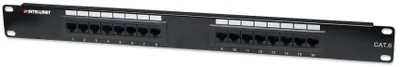 Obrázek produktu pro Intellinet 16portový patch panel Cat6, UTP, 19", 1 U - Patch panel - RJ-45 X 16 - černý - 1U - 48,3 cm (19")