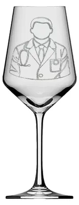 Produktbild von Weinglas für Ärzte graviert spülmaschinenfest 350 ml für Rot- und Weißwein