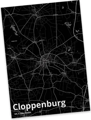 Produktbild von Mr. & Mrs. Panda Postkarte Cloppenburg - Geschenk, Stadt, Fotokarte, Dorf Karte Landkarte Map Stadtplan, Grußkarte, Postkarten, Ansichtskarten, Ansichtskarte