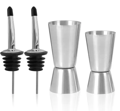 Cocktailmessbecher-Set 4-tlg., 15/30 ml & 25/50 ml, Edelstahl