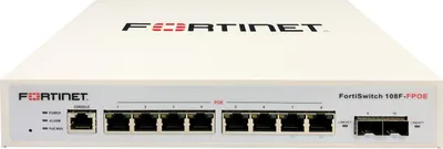 Produktbild von Fortinet FortiSwitch 108F-FPOE, Managed, L2+, Gigabit Ethernet (10/100/1000), Power over Ethernet (PoE), Rack-Einbau