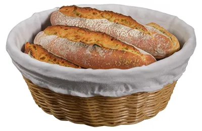 Produktbild von Kesper Brotkorb mit Stoff - Kunststoff - hellbraun - D25