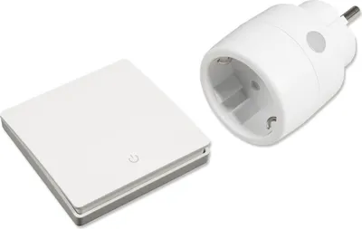 Produktbild von Funk-Schalter Set McPower "Kinetic", Steckdose + Wandtaster, max. 2.000 Watt