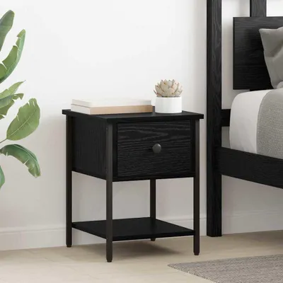 Immagine prodotto di Maison Exclusive - Comodini, set di 2 pezzi, effetto legno di quercia nero, dimensioni 34 x 35,5 x 45 cm