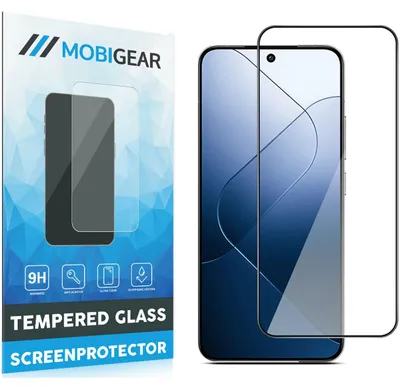Produktbild von Mobigear Premium Displayschutz für Xiaomi 14, gehärtetes Panzerglas, Displayschutzfolie – kompatibel mit Hüllen – Schwarz