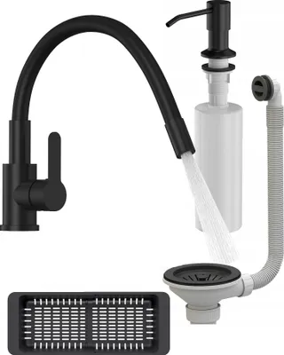 Produktbild von Granitan | GRADO PLUS - Küchenarmatur - Flexibler Auslauf - Schwarz