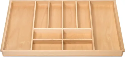 Produktbild von ORGA-BOX III BUCHE Besteckeinsatz für 90er Schublade z.B. Nobilia ab 08/2012 (473 x 797 mm) Holz-Besteckeinlage mit 10 Fächer