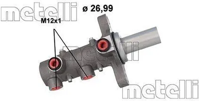Produktbild von METELLI 05-1168 Bremszylinder Hauptbremszylinder für FIAT Ducato Kastenwagen (250, 290) Ducato Pritsche / Fahrgestell (250, 290) Ducato Bus (250, 290)