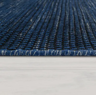 Immagine prodotto di Tappeto tessuto a mano Tessitura piatta Stile scandinavo Motivo intrecciato Mèlange Colore blu Dimensioni 120x170 cm