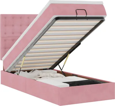 Obrázok produktu pre vidaXL Osmanská posteľ s matracmi ružová 80x200 cm zamat