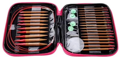 Produktbild von Doppelt spitzige Stricknadeln Set - Aluminium und Bambus