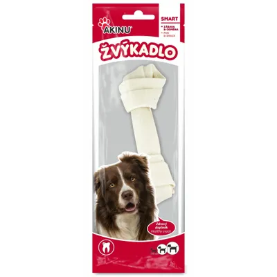Obrázek produktu pro Akinu Uzel z buvolí kůže pamlsek pro psy bílý žvýkací 15 cm 1 ks