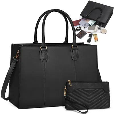 Produktbild von Damenhandtasche für Laptops bis 15,6 Zoll, multifunktionale Umhängetasche