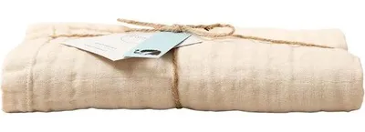 Obrázek produktu pro Famanu mušelínová látka, 100% organická bavlna – vanilková žlutá, 75 x 75 cm