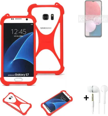 Produktbild von Handy-hülle + Kopfhörer kompatibel mit Samsung Galaxy A13 Schutz-hülle Bumper Silikon Schutz Hülle Cover Case Silikoncase Silikonbumper TPU