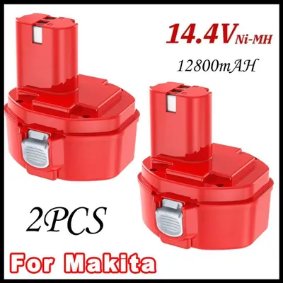 Immagine prodotto di Avvitatore a batteria - Batteria di ricambio da 14,4 V - 12800 mAh - Confezione da 2 - Compatibile con PA14, 1422, 1420, 6280D, 6281D, 6237D