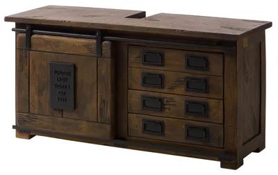 Produktbild von MASSIVMOEBEL24.DE Waschbeckenunterschrank Mango 120x40x60 braun lackiert RAILWAY #477