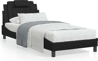 Produktbild von CLORIS Bettgestell mit Kopfteil Schwarz 90x200 cm Kunstleder 3208068