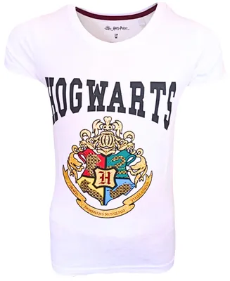 Produktbild von T-Shirt mit Glitzerdetails Harry Potter Hogwarts Weiß 134 cm