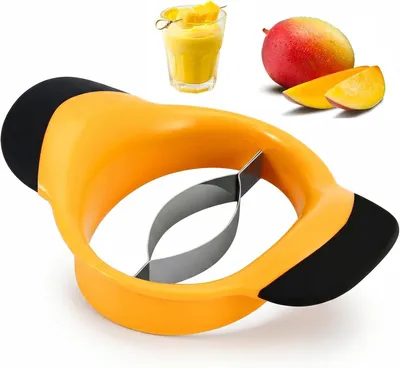 Produktbild von Mango Schneider mit ergonomischem Gummigriff – Einfaches Schneiden und Entkernen von Mangos