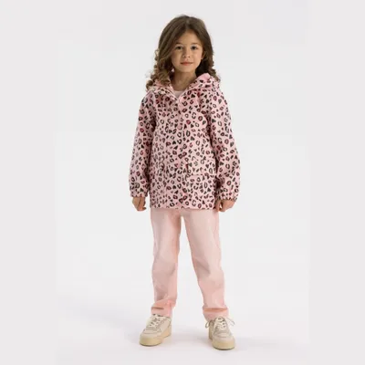 Produktbild von Minoti Regenjacke Mädchen Rosa Wasserdicht mit Kapuzenfutter - Kinder Regenjacke Gefüttert Leopardenmuster