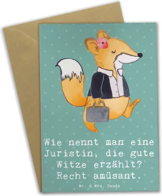 Produktbild von Mr. & Mrs. Panda Grußkarte Juristin Humor - Meeresbrise - Geschenk, Berufsgestaltung, Paragraphen, Witze, Rechtswissenschaft, einladungskarten, Beileidskarte, Berufsliebe
