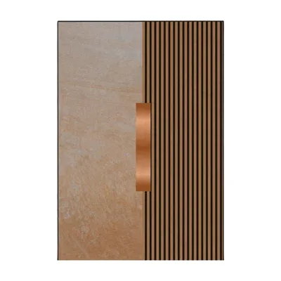 Produktbild von Geometrischer Teppich mit Linienmuster und Goldoptik – 160x230 cm, rutschhemmend, Polyester-Samt, waschbar