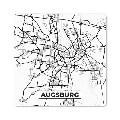 Produktbild von MuchoWow® Mauspad Mousepad Karte - Augsburg - Stadtplan - Karte 20x20 cm - Mousepads - Maus Mat - Pad - Mausunterlage - Desk Mat - Bureauartikeln