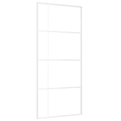Zdjęcie produktu dla Drzwi przesuwne, szkło ESG i aluminium, 90x205 cm, białe