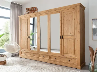 Produktbild von Kleiderschrank 5-türig aus Kiefer 310 x 215 x 62 cm
