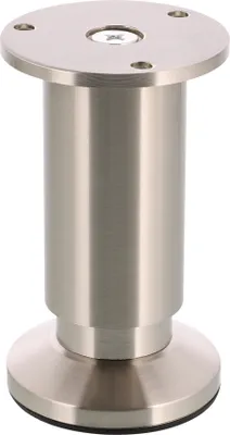 Produktbild von WAGNER Möbelfuß / Verstellfuß DESIGN - Ø 40/60 x 100-115 mm, Edelstahl-Optik, inkl. Anschraubplatte Ø 60 mm - 12037001