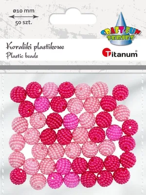 Image de Perles en plastique rose 10 mm 50 pièces Titanum