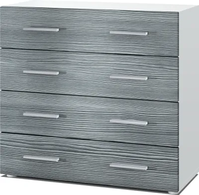 Produktbild von Vladon Sideboard Pavos, Kommode mit 4 Schubladen, Weiß matt/Avola-Anthrazit (76 x 72 x 35 cm)