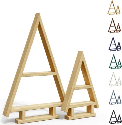 Image de be4nature Bois Sapin de Noël Lot de 2 - Brun clair, Sapins imprégnés fabriqués à la main pour l'intérieur & l'extérieur, décoration de Noël à réaliser soi-même