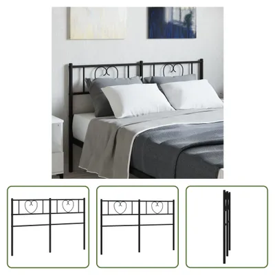 Produktbild von The Living Store Kopfteil Metall Schwarz 135 cm