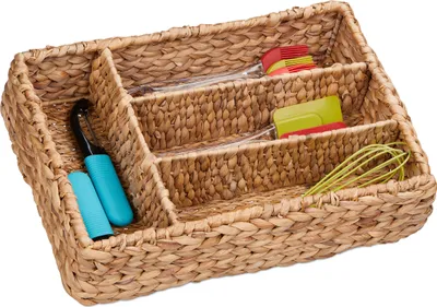 Produktbild von relaxdays zásobník na príbory 4 priehradky