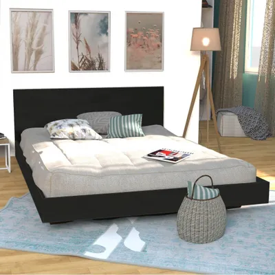 Produktbild von BETT LOFT / Bett 160x200 mit Kopfteil - Schwarz