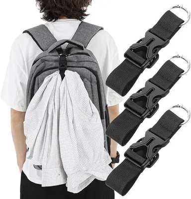 Produktbild von PolkaHome® 4er Set Gepäckriemen, verstellbare Kofferriemen mit Karabinerhaken, Nylon-Bagageriemen für Rucksack, Reisezubehör, schwarz