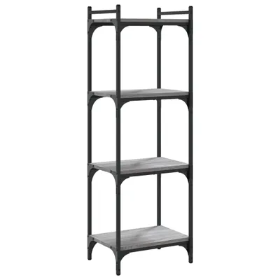 Obrázek produktu pro vidaXL Knihovna 4 police Grey Sonoma 40x30x120 cm Materiál na bázi dřeva