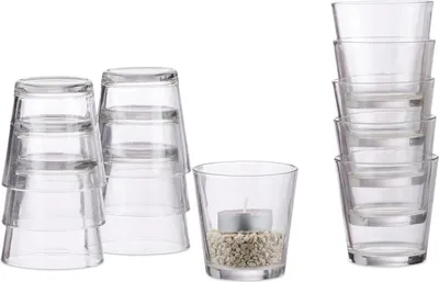Produktbild von 24 x Teelichtglas, konisch, Tischdeko, Gläser für Dessert, Votivgläser, Gastgeschenk, Teelichtgläser 7,5 cm Ø, klar