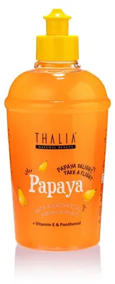 Produktbild von Thalia Natural Beauty, Papaya, reinigende und feuchtigkeitsspendende Flü ssigseife, fü r Kö rper und Hä nde, 400 ml