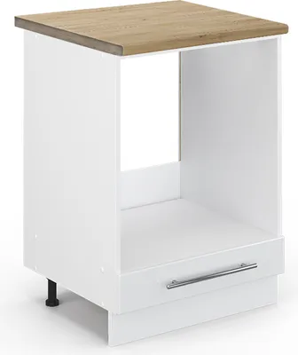 Produktbild von Herdumbauschrank Vicco Fame-Line Weiß Hochglanz 60 cm , AP Eiche, Model 45669