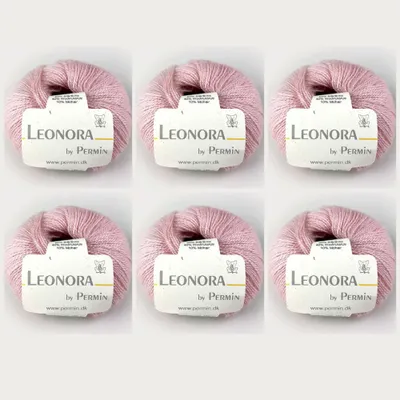 Obrázok produktu pre 6x Leonora od Permin – Luxusná priadza z hodvábu, vlny a detského mohéru (11 jemná ružová)