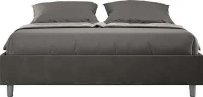 Image de ITYHOME - Cadre de lit double avec sommier rembourré 140x200 microfibre gris Azelia