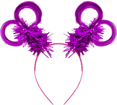 Produktbild von Oblique Unique Haarreifen mit Haaren und Lametta Haarreif Kostüm Accessoire JGA Fasching Karneval Motto Party lila